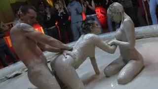 Hardcore Mud Wrestling With Two Hot Babes