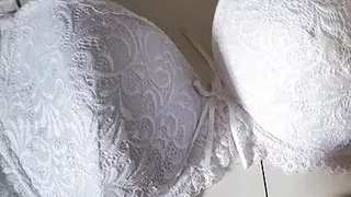 White bra cum
