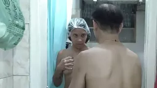 Waited for the wife to go to work to go take a shower with her stepdaughter