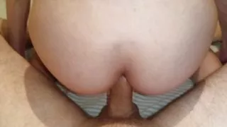 Jump on a brutal dick with cum without a condom !