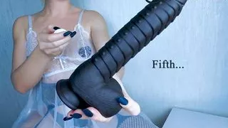 I liked the big black dildo and I decided to ride it, the cream from my pussy flowing down it profusely. Anna Mole
