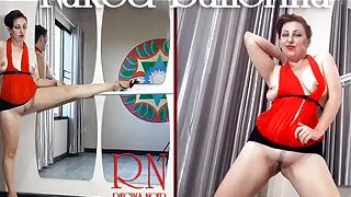 Regina Noir. The lady is doing ballet without panties. Naked ballerina POSTER