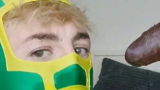 Kick Ass Cosplay Deepthroat Roleplay, Maske Fetisch POV