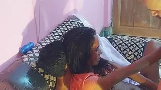 Husband and friend fucks wife by making threesome porn video