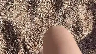 my feet feeling beach and water