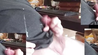 ejaculating on my shirt getting verbal and licking it up with bator buddy