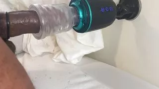 Automasturbator Milking My Big Black Cock to a Big Moaning Cumshot