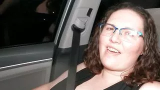 Thick MILF in Thigh Highs Making Mess in Car with Toys