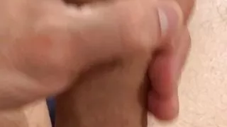 Close up jerking nice cock at home