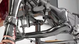 Sister in Law in Hardcore Metal Bondage and Latex Catsuit 3D BDSM Animation