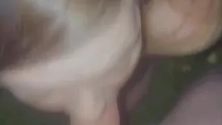 Cock sucking slut outside