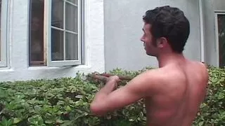 housewife gets her asshole shaved by gardener