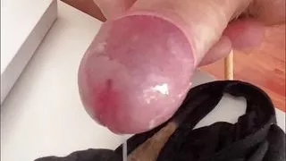 Wichsen in schmutzige Höschen Prekum Cumshot Masturbation
