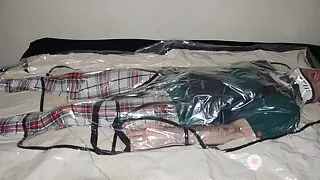 Feb 19 2023 - A very relaxing session in the vacbag with my spinal brace, C-Collar & PVC Aprons