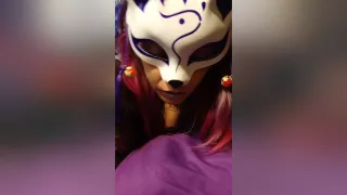 Masked Fishnet Bodysuit Fox Girl Vibes Her Clit And Cums Hard - Ladythetramp