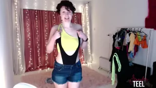 Naughty Jennifer Gives Herself A Wedgie With Different Sized Panties!