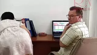 SEXRETARY. Office domination, The boss is fucking the secretary woman Stupid secretary can only fuck but not work