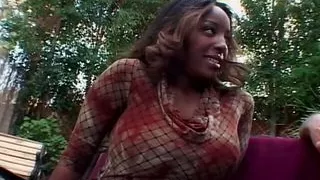 black chubby mom gets white cock juice in her butt hole