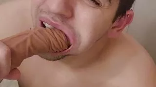 step dad breeds straight teenage neighbor after thick cock blowjob 