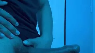 Snuck in bathroom jerked off and then finished with huge cumshot in my room