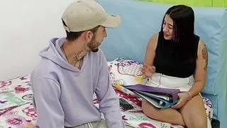 Petite big ass Latina is fucked by her landlord - Porn in Spanish