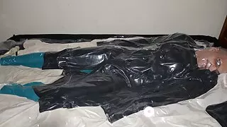 Feb 16 2023 - VacPacked in my leather trenchcoat from slvrbrboy & Mikes leather & leather duvet cover