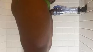 Humping Fleshlight in Jock Strap until I Moan and Cum with Cock Ring on and Prostate Massager Inserted