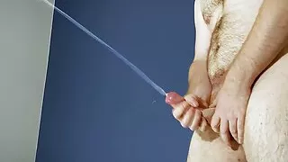 My uncut cum cannon in action !