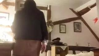 In secretary's uniform