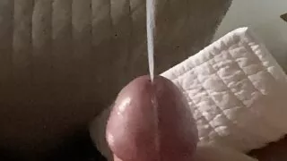 Morning wood. Fat cock shooting load (with scrubbing)