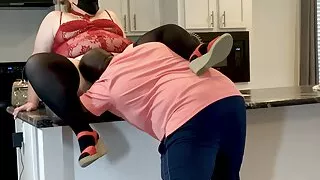 Hot Horny SSBBW Blonde Milf Realtor Flirts With Renter Client & Gets Doggystyle Creampie In Pussy, Black Cumming Inside