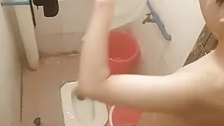 Daddy's cock is so fat and sexy, I have to wash it clean in the shower