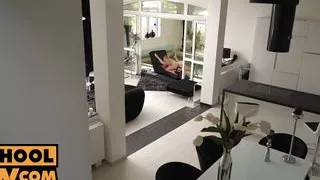 POV - Slutty students Angelika Grays, Francis Belle and Zazie Skymm invite you to foursome