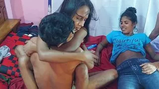 Two dicks in one pussy fucked hardcore threesome sex desi porn video