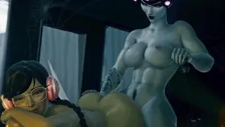 Futa Widowmaker Fucking D.Va's Plump Ass