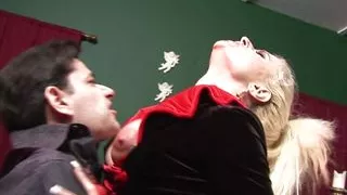 Vampire bitch is thirsty for claret and cock sucking