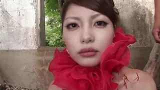 Skinny Girl Lies On The Dirt As She Gets Fucked By A Big