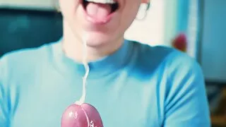 Edging handjob and huge cumshot