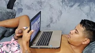 My stepsister finds me watching porn, she gets very horny. Part 1. she gives me a good blowjob