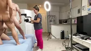 BTS busty bigass MILF fucked in deepthroating 3some