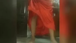 Indian sissy dance in satin petticoat