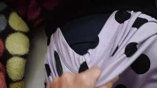 Homemade amateur porn with my wife, it's morning and I took off her pajamas, creampie, caresses her