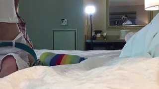 Frat College Guy Fucks Hot Tgirl in Chastity