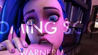 COMING SOON - uwu warner - jinx deepthroath elsa's cock deep inside her mouth