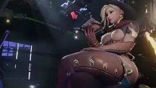 Mercy Enjoying Some Topless Reading