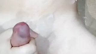 Hot guy masturbates his cock and cums quickly from strong excitement - powerful cumshot