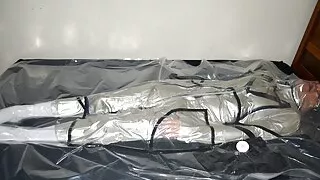 Mar 16 2023 - VacPacked in my silver latex jacket with my PVC aprons face shield and neoprene sheeting