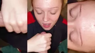 Big cum shot all over my face