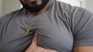 Muscle Hunk Chest Flex in Tight Shirt