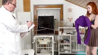 Horny young redhead Kaira Love made to cum with speculum inside her pussy